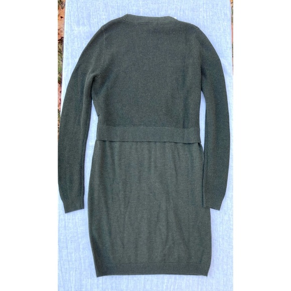 RELISTED ASOS Green Knit Sweater Dress Long Sleeves Crew Neck New With Tags - Picture 4 of 15